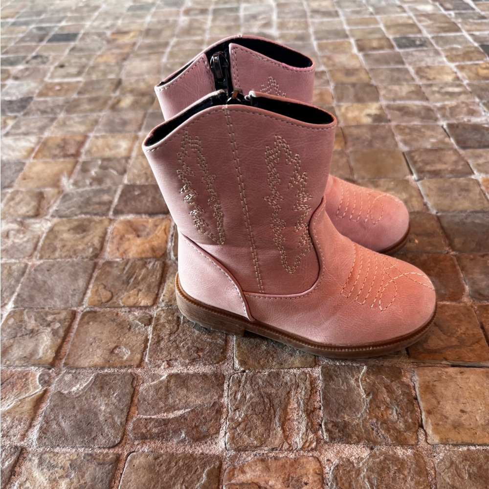 Pink Kids Cowboy Boots - Picture 3 of 7